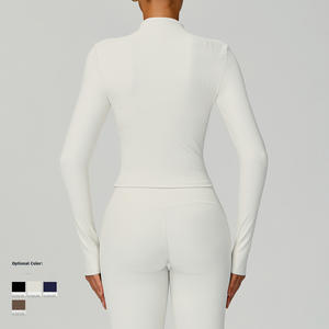 Chaqueta de yoga delgada con cuello levantado roscado GCWAVE chaqueta de fitness deportiva para correr al aire libre a prueba de viento - Product Image 2