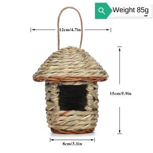 Patlayıcı Saman Kuş Yuvası Yaratıcı El Yapımı Kuş Kafesi Bahçe Dekorasyonu Pastoral Ekolojik Kuş Evi Modeli - Product Image 3