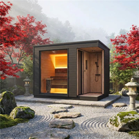 Relaxez-vous et profitez des bienfaits pour votre corps : Sauna en bois de cèdre rouge à vapeur sèche avec douche intégrée pour sauna extérieur.