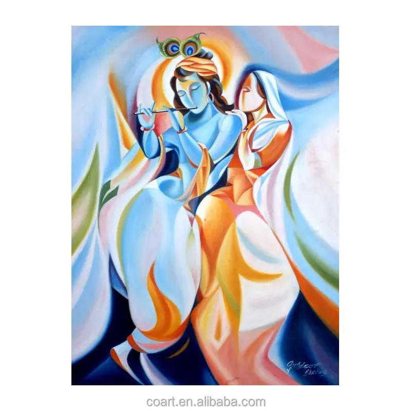 Indian Lord Radha <span class=keywords><strong>Krishna</strong></span> Tanjore Religieuze <span class=keywords><strong>God</strong></span> Kunstenaars Schilderijen Koop