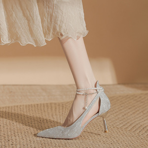 Sandalias de tacón alto con punta fina y hueca para mujer, estilo veraniego, que se pueden combinar con faldas y no cansan el pie. - Product Image 6