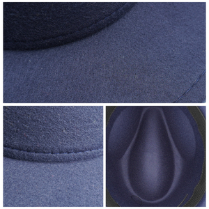 Chapeau Fedora à large bord brodé unisexe 58-60 cm, style formel, feutre polyester, été, hiver, printemps, fête en plein air, pêche, ruban - Product Image 4