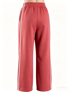 Women's Casual Spring Streetwear Mid Waist Loose Straight Lightweight <b>Elastic</b> Sweatpants - Product Image 2