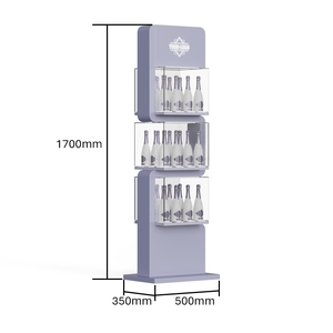 Piso <span class=keywords><strong>en</strong></span> forma de S, soporte de exhibición de licor de vino acrílico transparente, tienda de bebidas alcohólicas, gabinete de almacenamiento, estante para botellas de whisky de vino - Product Image 2