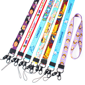 Custom Designer Eco-Friendly Fashionable <b>Polyester</b> Woven Thermal Transfer Printed Anime Breakaway <b>Lanyards</b> with Logo Keychain - Product Image 1