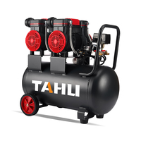 Compresor de Aire Industrial Silencioso Sin Aceite TAHU de 50L, Mini Compresor Portátil de Alto Rendimiento de 4.2hp 3.16kw 220V para Uso en Talleres