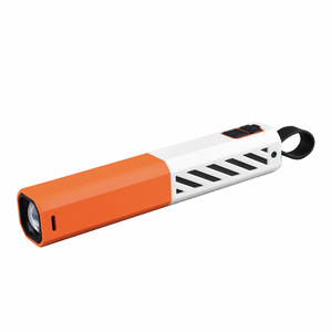 ไฟฉาย LED แบบชาร์จไฟแบบพกพา 1500mAh ปรับซูมได้ แคมป์ปิ้ง เดินป่า ไฟฉุกเฉิน สีส้ม D89 - Product Image 1