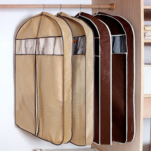 不織布エンボスドダストカバー服収納バッグコートダウンコート防塵ハンギングバッグ立体透明視認性 - Product Image 1