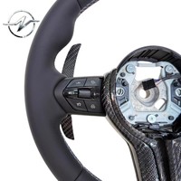 Volant en cuir et fibre de carbone YZ de style sportif, multi-tailles, à 3 branches, avec boutons multifonctions, pour M3 F20 F30 (vente en gros)