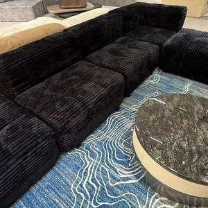 طقم أريكة قابلة للتحويل عالية الجودة مع حشوة إسفنجية، مقعدين بتصميم عصري سهل التجميع - Product Image 5