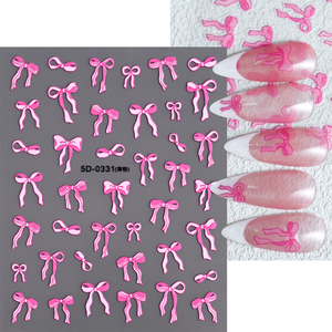 Autocollants pour <span class=keywords><strong>manucure</strong></span> française 5D, ruban coloré néon, nœud papillon, cœur d'amour, autocollants pour ongles, autocollants pour ongles autocollants - Product Image 3