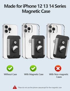 Étui de protection pour <span class=keywords><strong>AirTag</strong></span> compatible MagSafe pour <span class=keywords><strong>iPhone</strong></span> 17/16/15/14/13/<span class=keywords><strong>12</strong></span> Series – Portefeuille magnétique pour <span class=keywords><strong>AirTag</strong></span> - Product Image 2