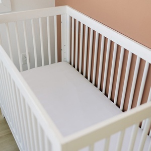 Juego de Fundas de Cuna de Bambú Orgánico para Bebé, Color Sólido Personalizado, Juego de Ropa de Cama Infantil de 4 Piezas, Sábanas de Cuna de Bambú al por Mayor - Product Image 6