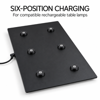 Station de charge à 6 positions pour lampes de table sans fil compatibles, pour restaurants et hôtels
