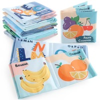 Livre en tissu pour l'apprentissage précoce, résistant aux déchirures, avec papier froissé, pour l'apprentissage précoce des chiffres et la reconnaissance des aliments, pour nourrissons et tout-petits