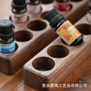 Wooden Essential Oil Storage Rack <b>Desktop</b> Organizer For Bottles And Cosmetics Single Layer <b>Shelf</b> Makeup Storage - Product Image 5