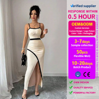 Robe longue fendue élégante et moderne pour femme, style vintage euro-américain, décontractée, avec bretelles assorties