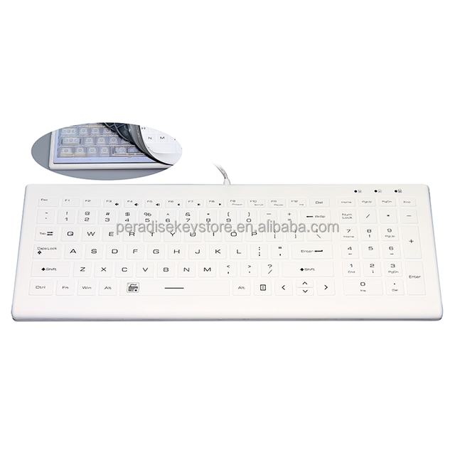 IP68 Silicone Washable, Disinfectable, Waterproof Wired Industrial Silicone Wired Gaming Medical Mechanical Keyboard