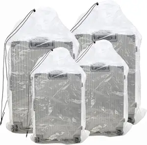 Copri polvere con coulisse trasparente Extra Large sacchetti di plastica multiuso per riporre e conservare i bagagli