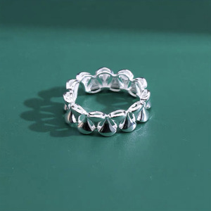 S925 Sterling Silver Flower <b>Ring</b> Women's Minimalist <b>Open</b> Design Jewelry Gift Skirt <b>Ring</b> Fashion Accessory - Product Image 4