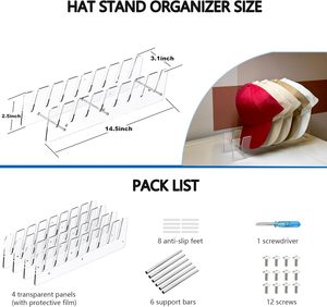 Nuevo Diseño de Soporte Acrílico para Gorras de Béisbol, Exhibidor de Gorras Portátil para Organizador - Product Image 3