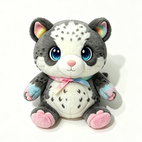 Peluche léopard décorative personnalisée pour chambre de fille, adorable peluche chat pour enfant, jouet compagnon léopard des neiges doux et câlin