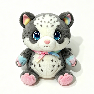 Customized Girls bedroom decorative leopard <b>plush</b>, Cute <b>cat</b> <b>plush</b> gift for kids, Soft cuddle snow leopard companion toy - Product Image 1