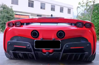 Kit bodi bilah Spoiler kipas angin, kinerja tinggi digunakan untuk Ferrari SF90 serat karbon gaya OEM bibir depan belakang Diffuser sisi rok