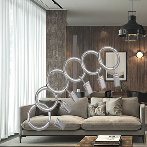 Bền sắt Rèm nhẫn với Clip Thiết kế Hiện Đại Trung Quốc xuất khẩu Hot Bán buôn Pakistan Electroplated bột-tráng để sử dụng nhà - Product Image 1