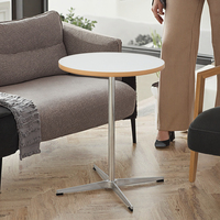 Table à café et à dîner portable au design moderne, base en plastique et métal, noire, pour salon, hôtel, atelier