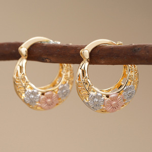 Pendientes de Oreja en Forma de U con Flores Multicolores para Mujer, Accesorios para el Día a Día - Product Image 5