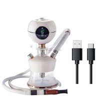 Nouvelle tête de narguilé E-shisha à charge rapide sans charbon de bois avec bol de grande taille lumière arc-en-ciel et écran pour montrer le temps de fumer
