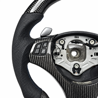 Volant en fibre de carbone M Sport pour BMW E90 E91 E92 E93 Série 3, cuir perforé, volant personnalisé