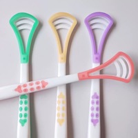 Limpiador y raspador de lengua de silicona y plástico de doble cara, duradero, para el cuidado bucal, limpieza dental higiénica y alivio del mal aliento