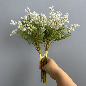 Flores Artificiales de Mimosa <span class=keywords><strong>Acacia</strong></span> I1140, <span class=keywords><strong>Bola</strong></span> de Flores con Efecto de Terciopelo, Ramo de Flores, Decoración para el Hogar - Product Image 6