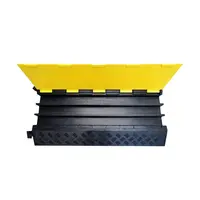 900X500X65Mm Heavy Duty Wire Or Cable Road Safety Rubber 3 Channel Cable Protector Cover