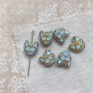 Perles rétro en verre antique double face en forme <span class=keywords><strong>de</strong></span> tête <span class=keywords><strong>de</strong></span> <span class=keywords><strong>chat</strong></span>, importées <span class=keywords><strong>de</strong></span> République tchèque, pour la confection <span class=keywords><strong>de</strong></span> bijoux faits main <span class=keywords><strong>et</strong></span> accessoires <span class=keywords><strong>de</strong></span> décoration DIY - Product Image 6