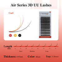 Extensions de cils NAGARAKU 3D en forme de U, volume intense, bouquets pré-faits, cils super doux, pleins et denses