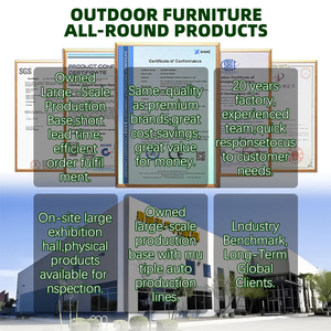 Sofá de Terraza para Crucero, Impermeable, con Protección Solar, para <span class=keywords><strong>Jardín</strong></span>, Patio, Conjunto de Muebles de Teca, Estilo Pastoral - Product Image 5