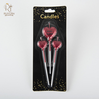 Bougies d'anniversaire en forme de ballon romantique coeur d'amour personnalisées en gros bougie de gâteau mignonne multicolore pour la Saint-Valentin