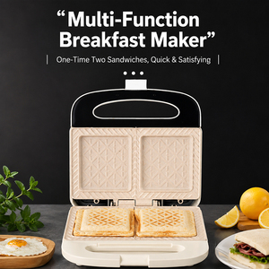 <span class=keywords><strong>Sandwichera</strong></span> Eléctrica Compacta de Doble Cara con Placas Antiadherentes Triangulares para un Calentamiento Uniforme, Ideal para el Hogar y la Cocina - Product Image 2