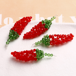 Ramo de Dijes de Frutas con Cuentas |   Colgante de Cristal Facetado Hecho a Mano con Forma de Uva, Cereza y Chile para Joyería DIY, Bolsos y Accesorios de Ropa - Product Image 5