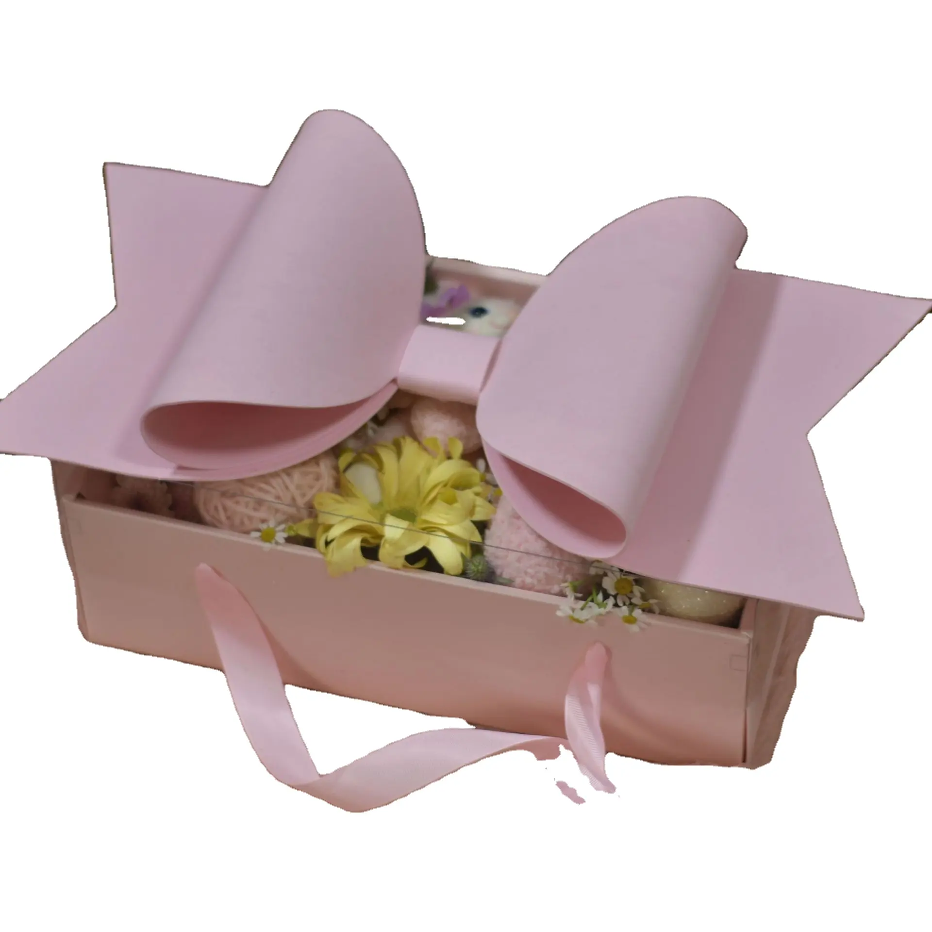 New Arrival Flower Box with Bow Novel Gift Packing Bag Flower Wrapped Tote Bag Big Butterfly Knot Bag