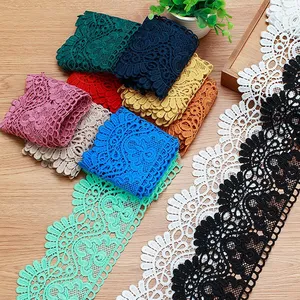 Wholesale Water Soluble Guipure Chimique Lace Embroidery Border Chemical Curtain Lace Trim