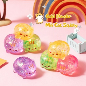 Juguete Antiestrés de Gato Miniatura de Dibujos Animados con Polvo Dorado, Suave al Tacto, de Maltosa, de Ascenso Lento, para Aliviar el Estrés, Juguete Sensorial de Compresión, ¡Gran Venta! - Product Image 1