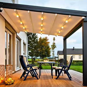 Pérgola Eléctrica Impermeable para Jardín, Toldo Retráctil de Aluminio Telescópico Automático, Techo de PVC para Balcón con Control Remoto - Product Image 1
