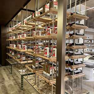 Cave à vin et <span class=keywords><strong>spiritueux</strong></span> sur mesure haut de gamme, armoire de présentation et de stockage en bois et métal, avec système de refroidissement, pour usage commercial de luxe - Product Image 1