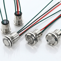 Interrupteur à bouton-poussoir métallique étanche IP67 22 mm 12 V 24 V à réinitialisation automatique marche/arrêt haute intensité avec voyant lumineux