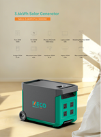 Générateur solaire portable MECO 3000W 3.6KWh avec batterie au phosphate de fer et de lithium pour cabane hors réseau et chantier