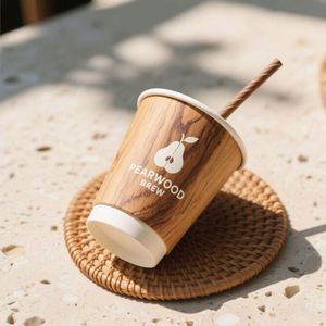 Gobelets à café en papier biodégradable à double paroi de qualité alimentaire, imprimés sur mesure, écologiques, diamètre 90 mm, 12 oz - Product Image 2
